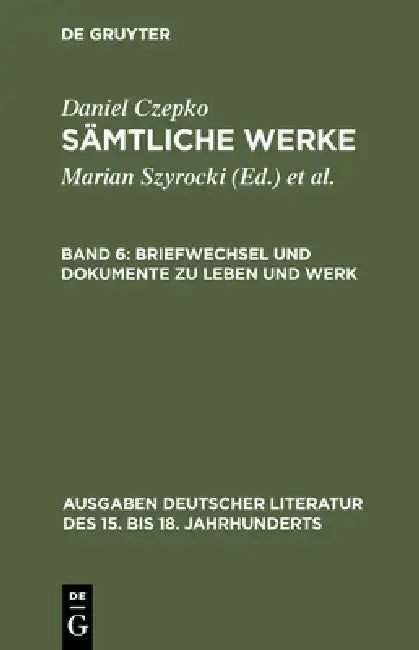 Cover of Briefwechsel Und Dokumente Zu Leben Und Werk