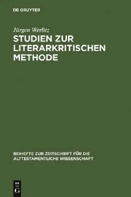 Cover of Studien zur literarkritischen Methode