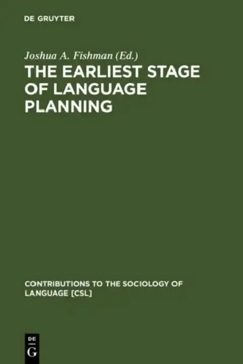 Cover of The Earliest Stage of Language Planning