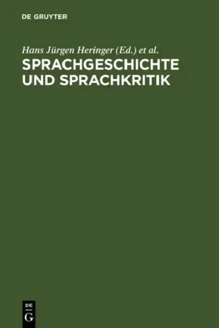 Cover of Sprachgeschichte und Sprachkritik