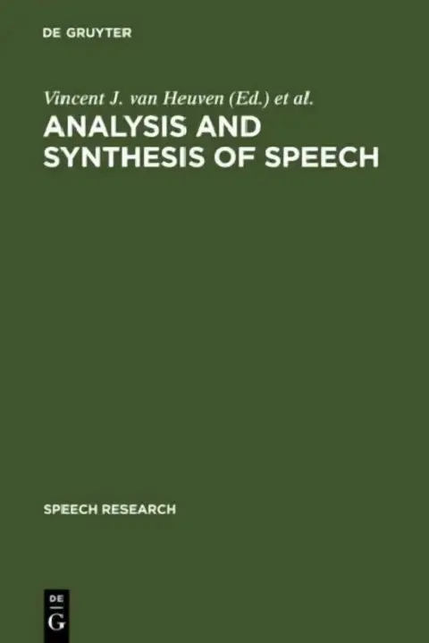 Cover of Analysis and Synthesis of Speech