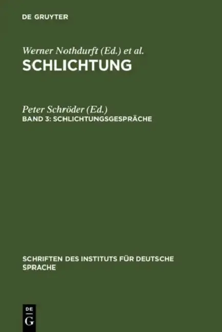 Cover of Schlichtungsgespräche