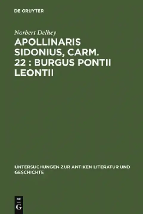 Cover of Apollinaris Sidonius, Carm. 22