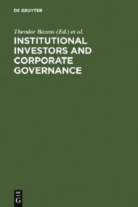 Cover of Institutional Investors and Corporate Governance