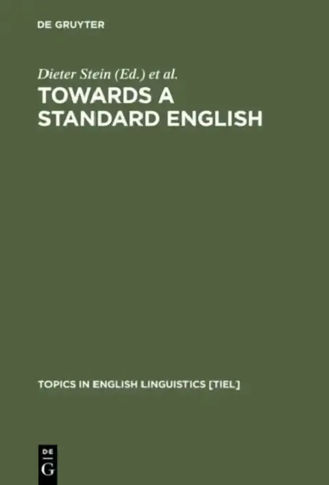 Cover of Towards a Standard English