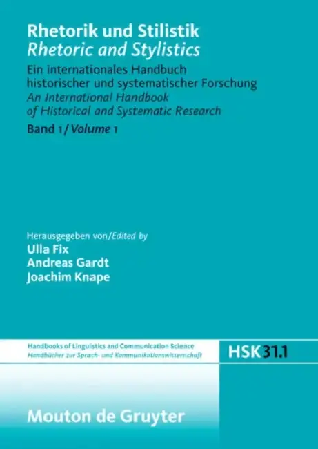 Cover of Rhetorik Und Stilistik / Rhetoric and Stylistics. Halbband 1