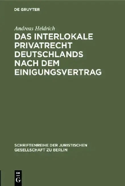 Cover of Das Interlokale Privatrecht Deutschlands nach dem Einigungsvertrag