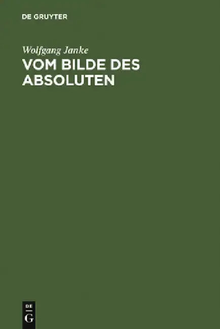 Cover of Vom Bilde des Absoluten