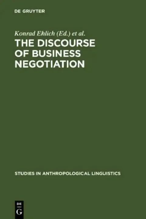 Cover of The Discourse of Business Negotiation