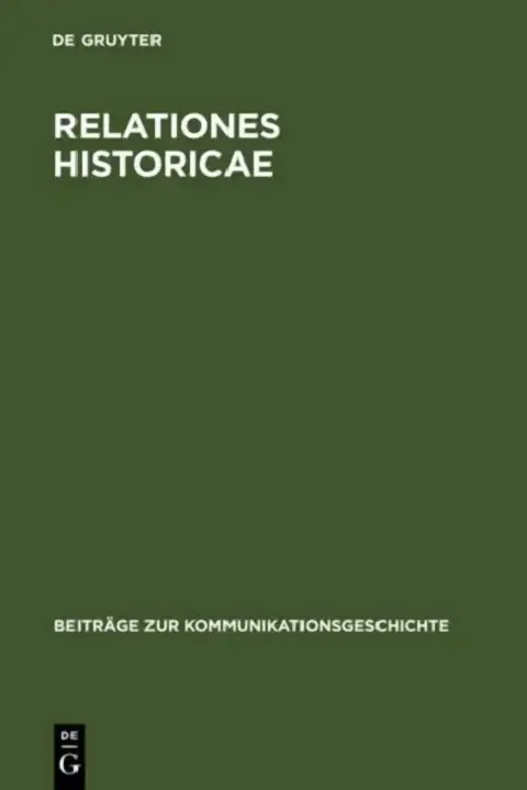 Cover of Relationes Historicae