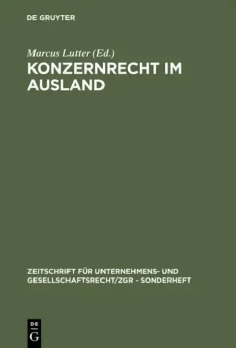 Cover of Konzernrecht im Ausland