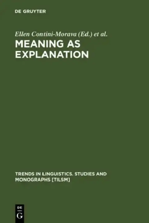 Cover of Meaning as Explanation