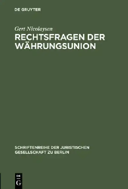 Cover of Rechtsfragen der Währungsunion