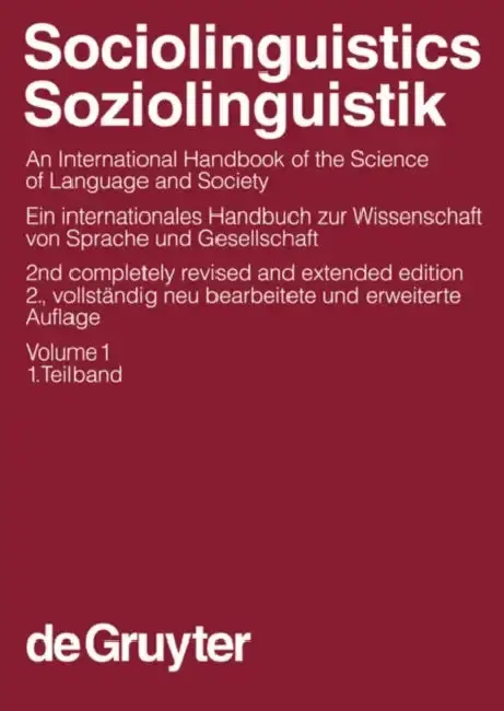 Cover of Sociolinguistics / Soziolinguistik. Volume 1