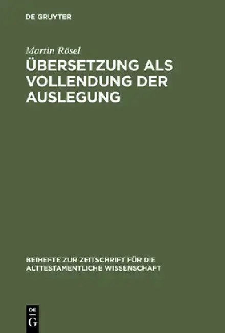 Cover of Übersetzung als Vollendung der Auslegung