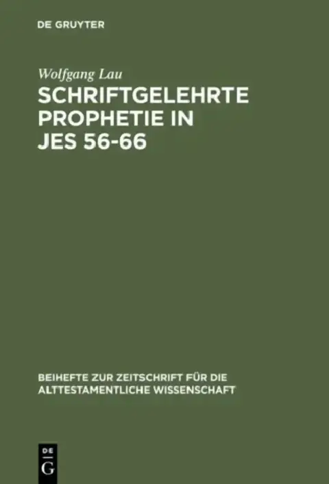 Cover of Schriftgelehrte Prophetie in Jes 56-66