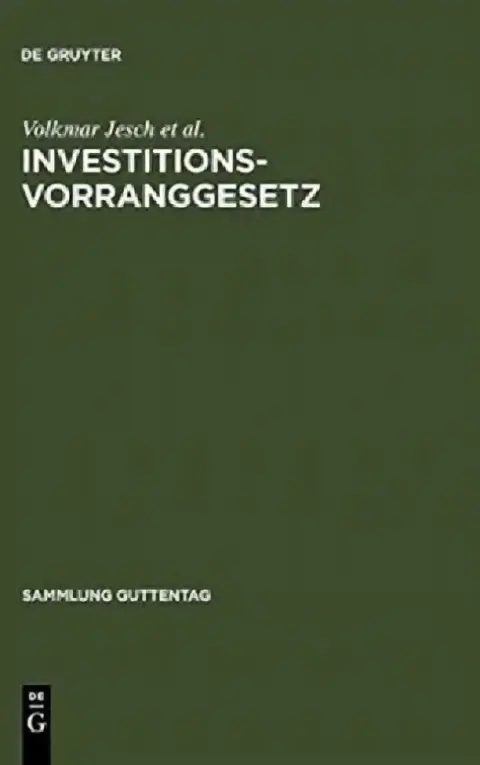 Cover of Investitionsvorranggesetz