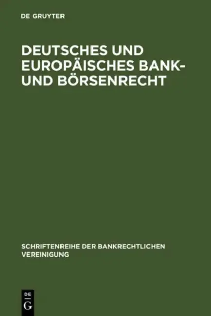 Cover of Deutsches und europäisches Bank- und Börsenrecht