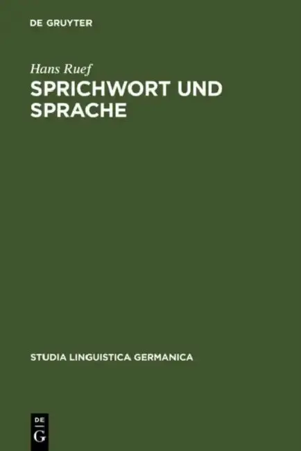 Cover of Sprichwort und Sprache