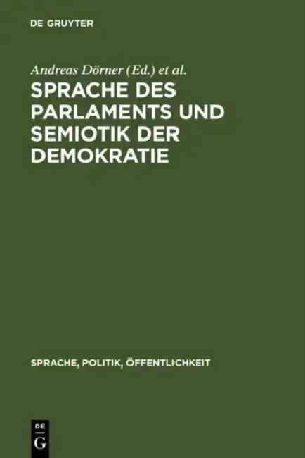 Cover of Sprache des Parlaments und Semiotik der Demokratie