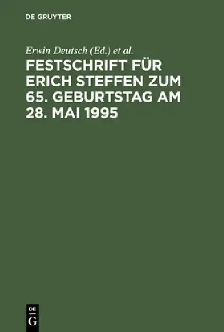 Cover of Festschrift Für Erich Steffen Zum 65. Geburtstag Am 28. Mai 1995
