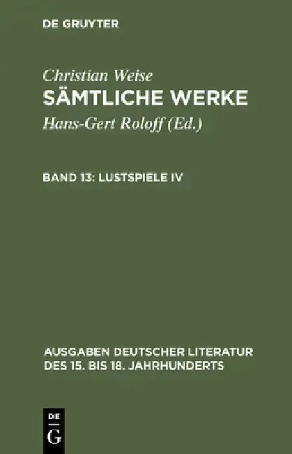 Cover of Sämtliche Werke, Band 13, Lustspiele IV