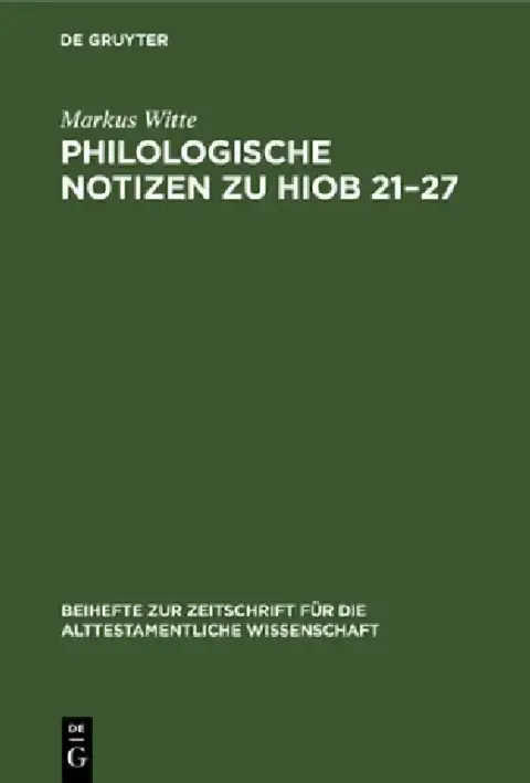 Cover of Philologische Notizen zu Hiob 21-27