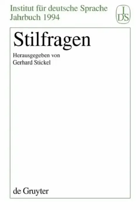 Cover of Stilfragen