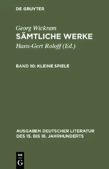 Cover of Sämtliche Werke, Band 10, Kleine Spiele