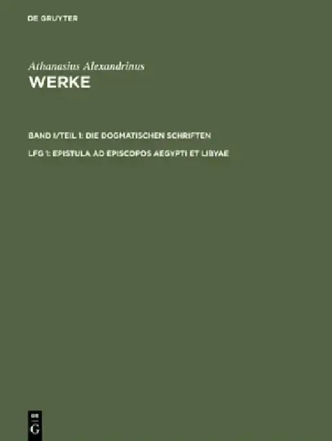 Cover of Epistula AD Episcopos Aegypti Et Libyae