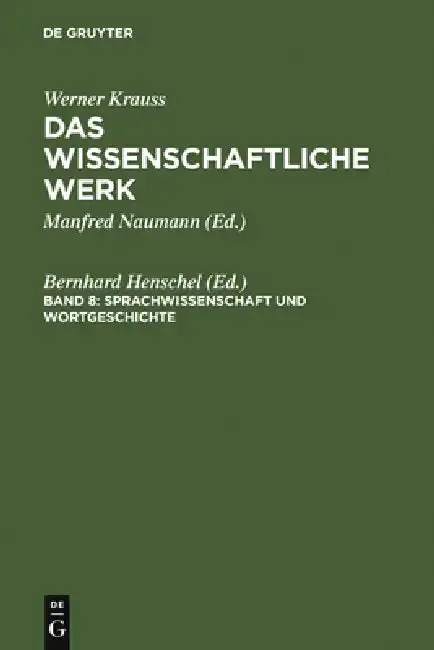 Cover of Werner Krauss Das Wissenschaftliche Werk
