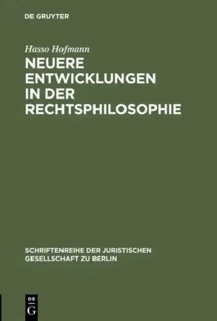 Cover of Neuere Entwicklungen in der Rechtsphilosophie