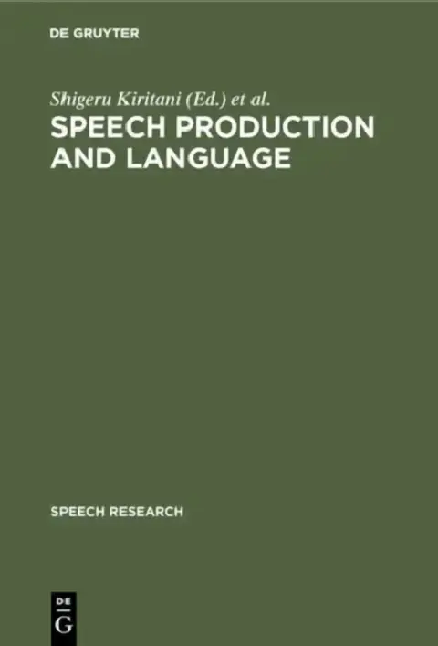 Cover of Speech Production and Language