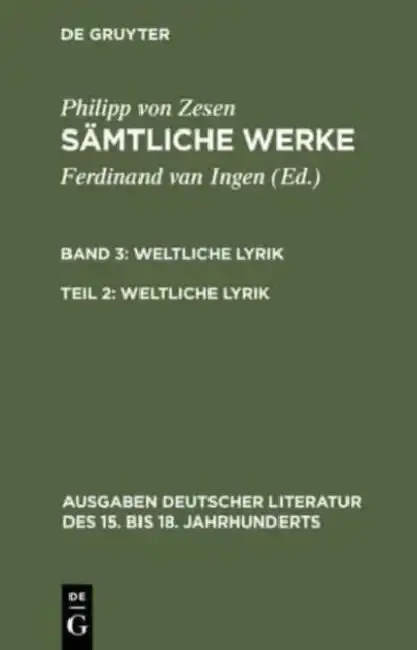 Cover of Weltliche Lyrik