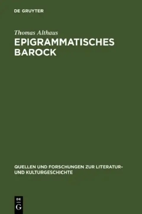 Cover of Epigrammatisches Barock