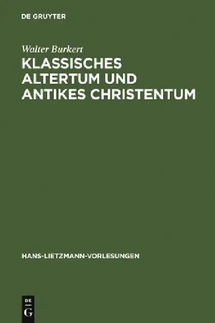 Cover of Klassisches Altertum und antikes Christentum