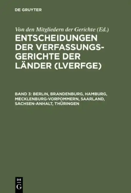Cover of Berlin, Brandenburg, Hamburg, Mecklenburg-Vorpommern, Saarland, Sachsen-Anhalt, Thringen