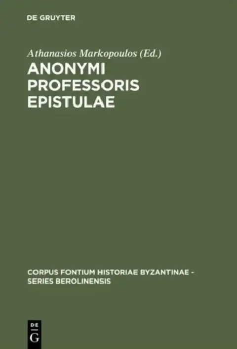 Cover of Anonymi Professoris Epistulae