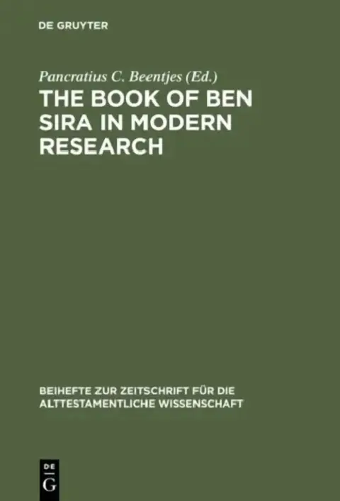 Cover of The Book of Ben Sira in Modern Research