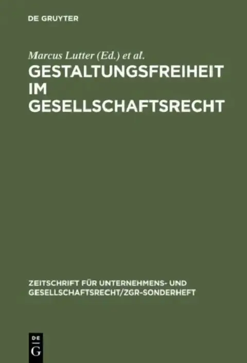 Cover of Gestaltungsfreiheit Im Gesellschaftsrecht