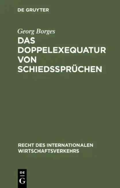 Cover of Das Doppelexequatur von Schiedssprüchen