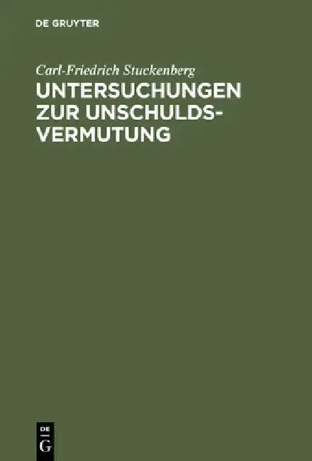 Cover of Untersuchungen Zur Unschuldsvermutung