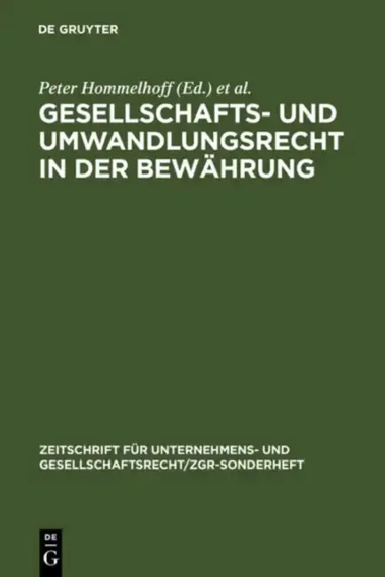 Cover of Gesellschafts- und Umwandlungsrecht in der Bewährung