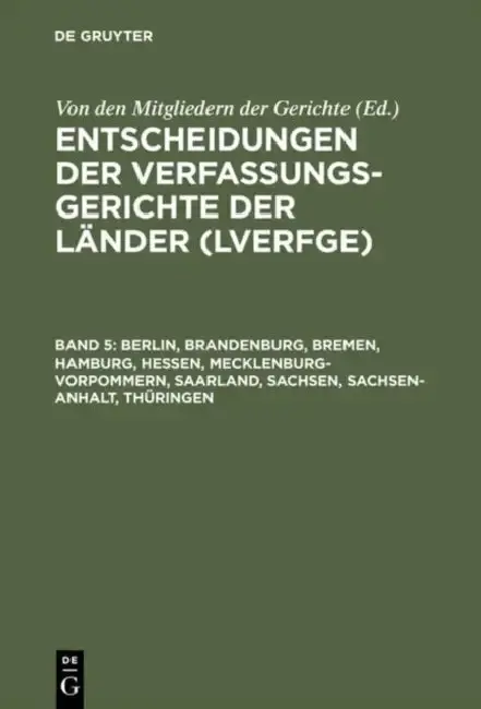 Cover of Berlin, Brandenburg, Bremen, Hamburg, Hessen, Mecklenburg-Vorpommern, Saarland, Sachsen, Sachsen-Anhalt, Thringen