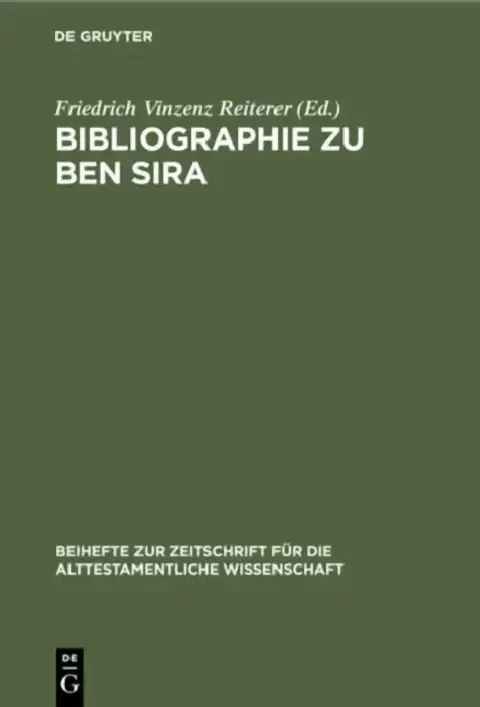 Cover of Bibliographie zu Ben Sira