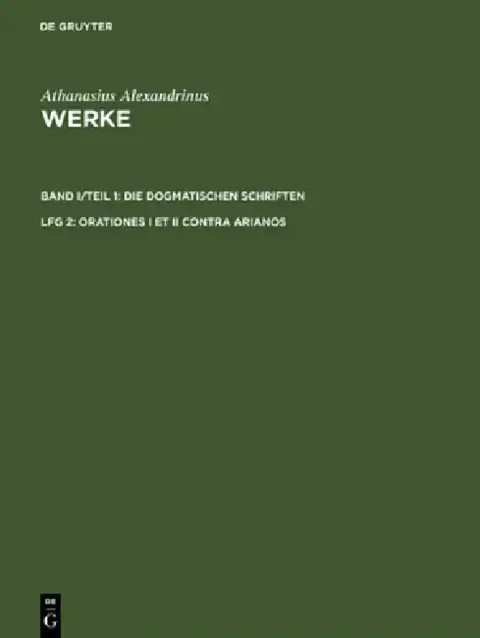 Cover of Werke, Lfg 2, Orationes I et II contra Arianos