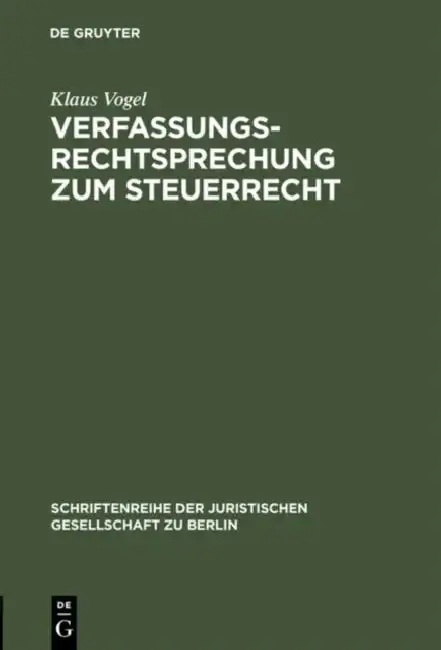 Cover of Verfassungsrechtsprechung Zum Steuerrecht