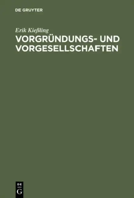 Cover of Vorgründungs- und Vorgesellschaften