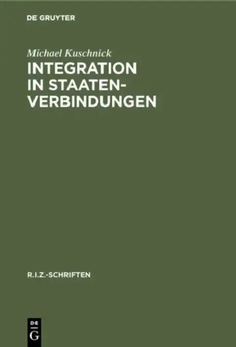 Cover of Integration in Staatenverbindungen