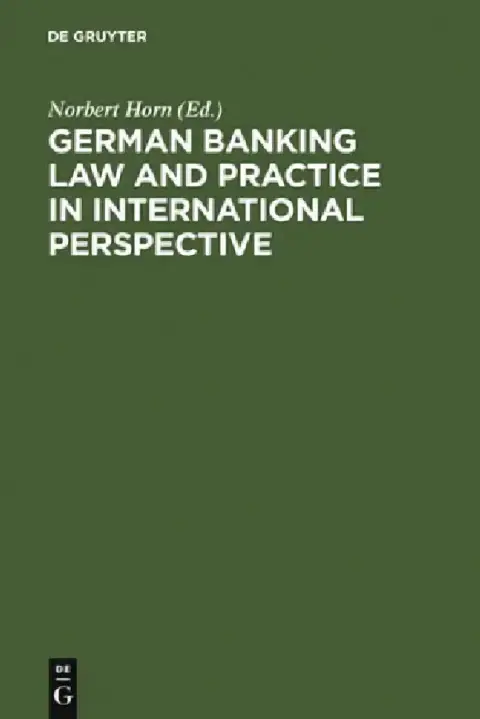 Cover of German Banking Law and Practice in International Perspective